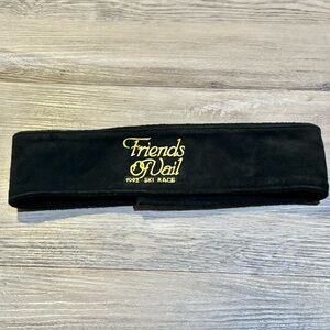 VTG 90’s Merkley Headgear Friends of Vail 92 black suede fleece Velcro headband